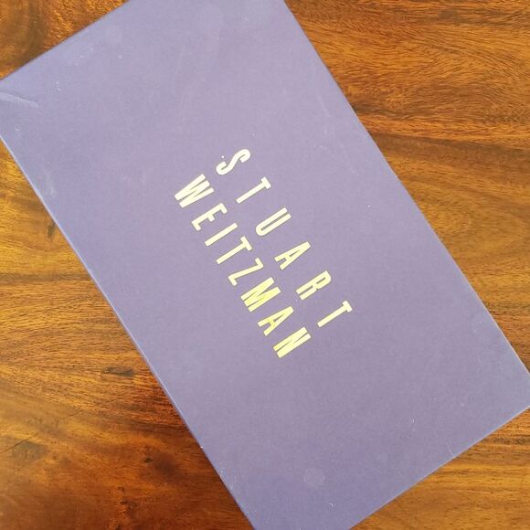 Vintage 90's STUART WEITZMAN Kitten Heels Pointed Squared Toe Black Crepe - Picture 7 of 10